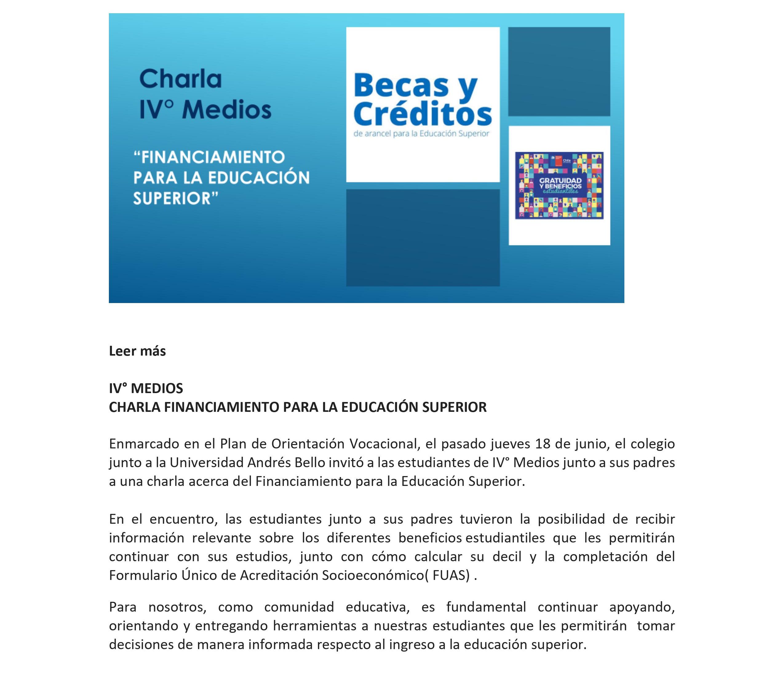 Charla IV medios
